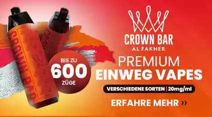 Al Fakher Crown Bar 600 – Premium Einweg E-Shisha mit intensiven Aromen | Jetzt im SHISHARIA Shop kaufen