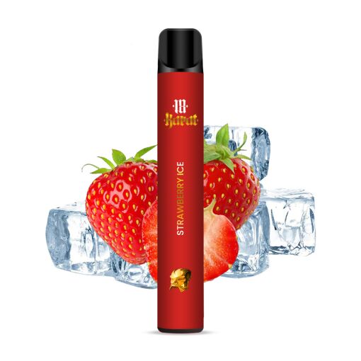 18 Karat - Strawberry Ice - E-Shisha - ohne Nikotin - 800 Z&uuml;ge