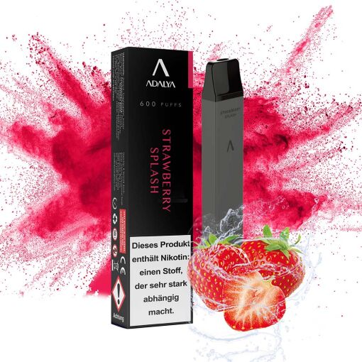 Adalya Vape - Einweg E-Shisha E-Zigarette mit Nikotin - Strawberry Splash