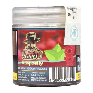 Savu Premium Tobacco Shisha Tabak 25g - Raspbelly