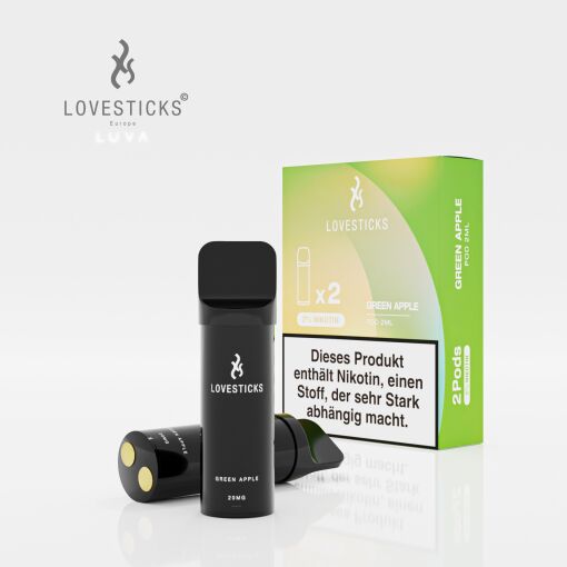 Lovesticks LUVA POD - Einweg E-Shisha E-Zigarette mit Nikotin - Green Apple