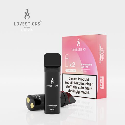 Lovesticks LUVA POD - Einweg E-Shisha E-Zigarette mit Nikotin - Strawberry Lush Ice
