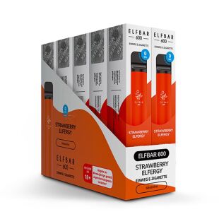 Elfbar 600 Nikotinfrei - Strawberry Elfbull - 10er Box