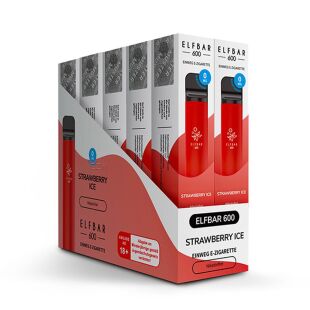 Elfbar 600 Nikotinfrei - Strawberry Ice - 10er Box