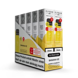 Elfbar 600 Nikotinfrei - Banana Ice - 10er Box