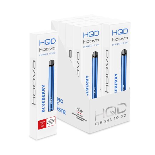 HQD 600 Vape HOOVA Nikotinfrei - Blueberry - 10er Box