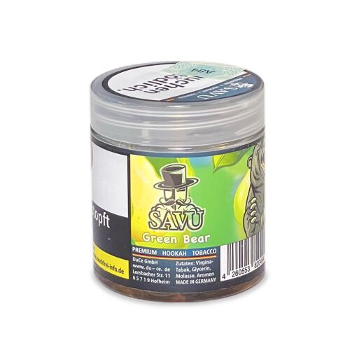 Shisha Tabak Savu Premium Tobacco - Green Bear  100g