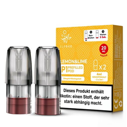 Elfbar Mate500 Pod - Vape Einweg E-Shisha E-Zigarette mit Nikotin - Lemon &amp; Lime