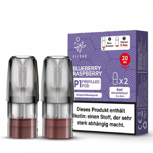 Elfbar Mate500 Pod - Vape Einweg E-Shisha E-Zigarette mit Nikotin - Blueberry Raspberry