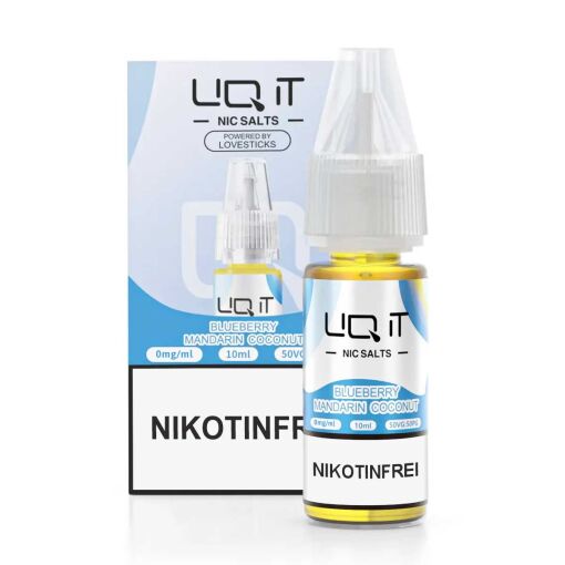 Lovesticks LIQ IT 10ml - Liquid E-Zigarette Vape Einweg Shisha - Blueberry Mandarin Coconut - Nikotinfrei