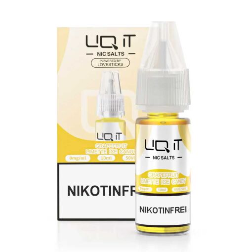 Lovesticks LIQ IT 10ml - Liquid E-Zigarette Vape Einweg Shisha - Grapefruit Lime Ice Candy - Nikotinfrei