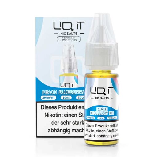 Lovesticks LIQ IT 10ml - Liquid E-Zigarette Vape Einweg Shisha - Peach Blueberry Ice - 20mg/ml