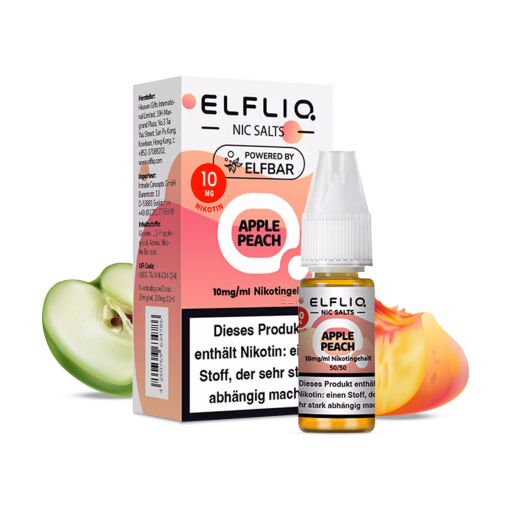 Elfbar ELFLIQ 10ml - Liquid E-Zigarette Vape Einweg Shisha - Apple Peach - 10mg/ml