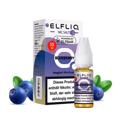 Elfbar ELFLIQ 10ml - Liquid E-Zigarette Vape Einweg Shisha - Blueberry - 10mg/ml