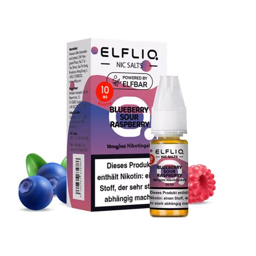Elfbar ELFLIQ 10ml - Liquid E-Zigarette Vape Einweg Shisha - Blueberry Sour Raspberry - 10mg/ml