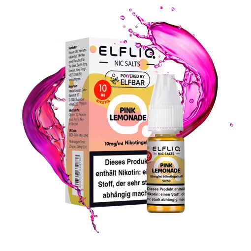 Elfbar ELFLIQ 10ml - Liquid E-Zigarette Vape Einweg Shisha - Pink Lemonade - 10mg/ml