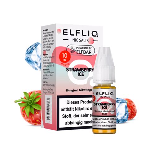 Elfbar ELFLIQ 10ml - Liquid E-Zigarette Vape Einweg Shisha - Strawberry Ice - 10mg/ml