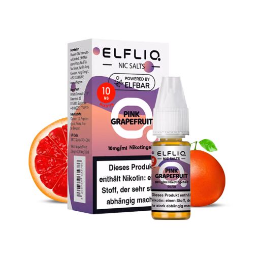 Elfbar ELFLIQ 10ml - Liquid E-Zigarette Vape Einweg Shisha - Pink Grapefruit - 10mg/ml