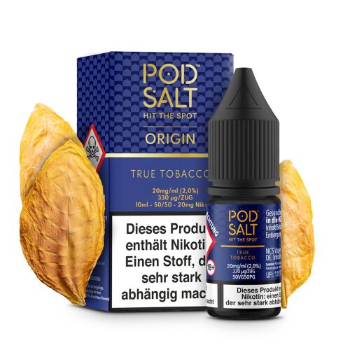 Pod Salt Origin 10ml - Liquid E-Zigarette Vape Einweg Shisha - True Tobacco - 20mg/ml