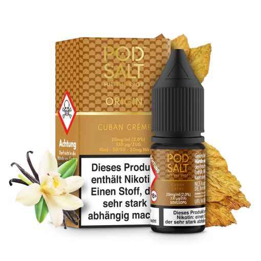 Pod Salt Origin 10ml - Liquid E-Zigarette Vape Einweg Shisha - Cuban Creme - 20mg/ml