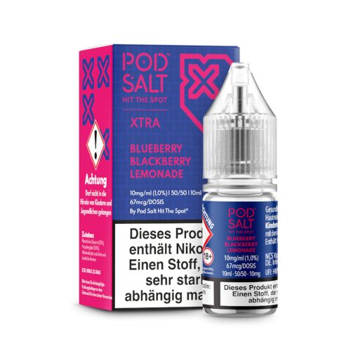 Pod Salt Xtra 10ml - Liquid E-Zigarette Vape Einweg Shisha - Blueberry Blackberry Lemonade - 20mg/ml