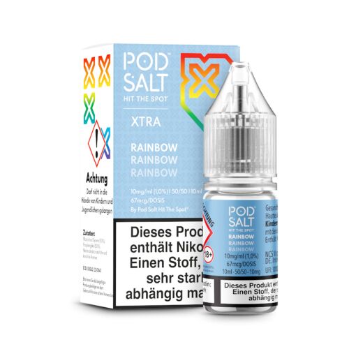 Pod Salt Xtra 10ml - Liquid E-Zigarette Vape Einweg Shisha - Rainbow - 20mg/ml