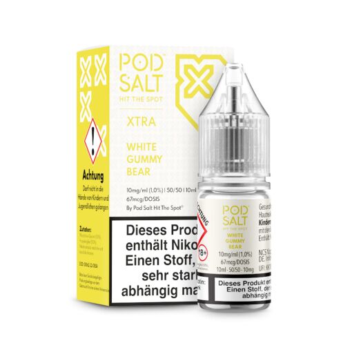 Pod Salt Xtra 10ml - Liquid E-Zigarette Vape Einweg Shisha - White Gummy Bear - 20mg/ml