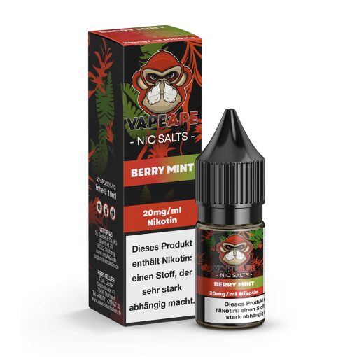 VapeApe 10ml - Liquid E-Zigarette Vape Einweg Shisha - Berry Mint - 10mg/ml