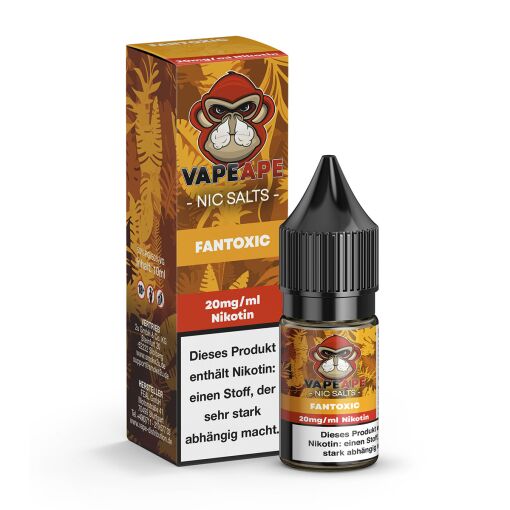 VapeApe 10ml - Liquid E-Zigarette Vape Einweg Shisha - Fantoxic - 10mg/ml