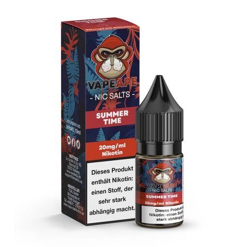 VapeApe 10ml - Liquid E-Zigarette Vape Einweg Shisha - Summertime - 10mg/ml