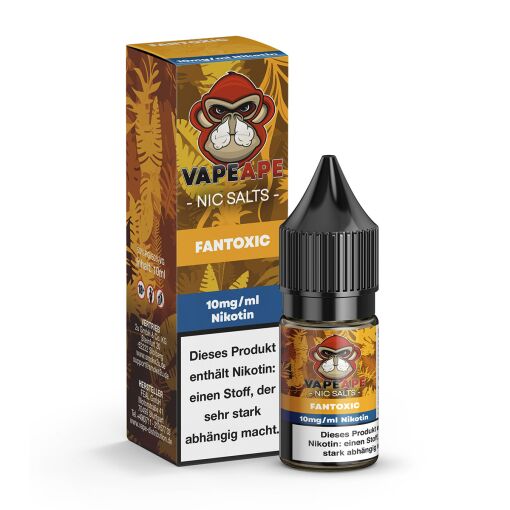 VapeApe 10ml - Liquid E-Zigarette Vape Einweg Shisha - Fantoxic - 20mg/ml