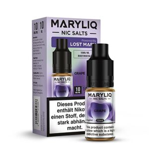 Lost Mary Maryliq 10ml - Liquid E-Zigarette Vape Einweg Shisha - Grape - 10mg/ml