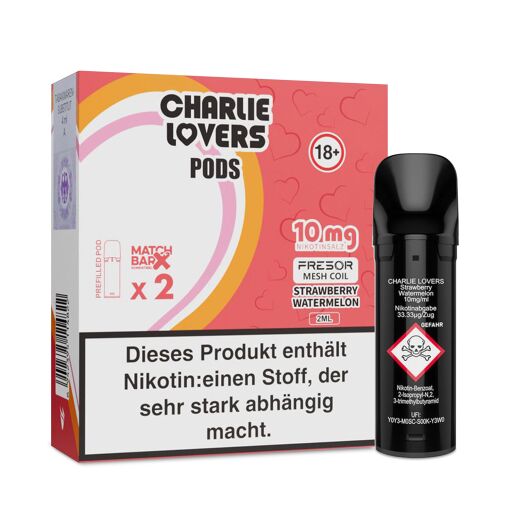 Charlie Lovers PODS - Einweg Shisha E-Zigarette - Strawberry Watermelon 10mg