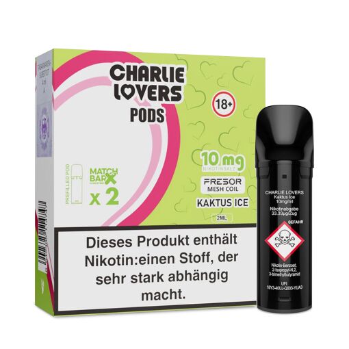 Charlie Lovers PODS - Einweg Shisha E-Zigarette - Kaktus Ice 10mg