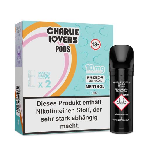 Charlie Lovers PODS - Einweg Shisha E-Zigarette - Menthol 10mg