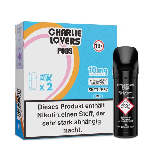 Charlie Lovers PODS - Einweg Shisha E-Zigarette - Skitlezz 10mg