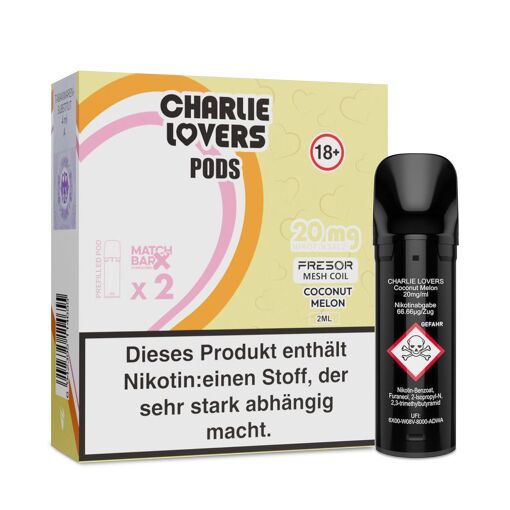 Charlie Lovers PODS - Einweg Shisha E-Zigarette - Coconut Melon 20mg