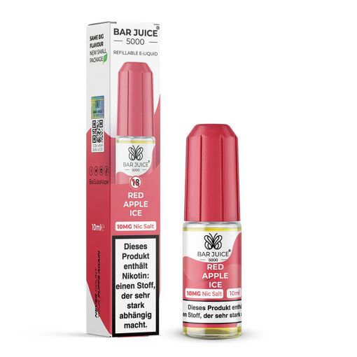 Bar Juice 5000 - Liquid E-Zigarette Vape Einweg Shisha 10ml - Red Apple Ice 10mg