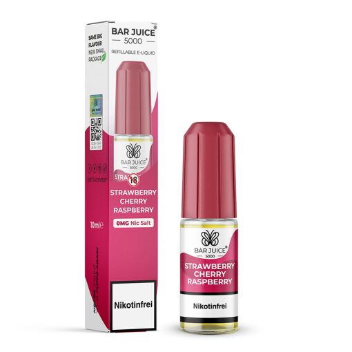 Bar Juice 5000 - Liquid E-Zigarette Vape Einweg Shisha 10ml - Straeberry Cherry Raspberry Nikotinfrei