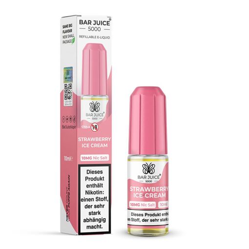 Bar Juice 5000 - Liquid E-Zigarette Vape Einweg Shisha 10ml - Strawberry Ice Cream 10mg