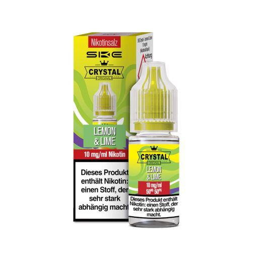 SKE Crystal 10ml - Liquid E-Zigarette Vape Einweg Shisha - Lemon &amp; Lime - 10mg/ml