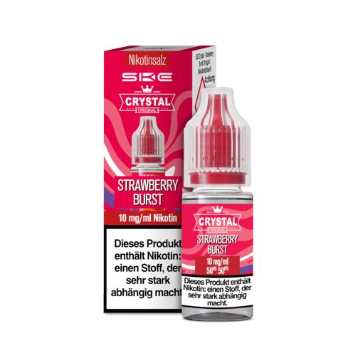 SKE Crystal 10ml - Liquid E-Zigarette Vape Einweg Shisha - Strawberry Burst - 10mg/ml