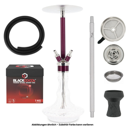 WD Hookah - Edelstahl Shisha X33-4-9 - Komplettset