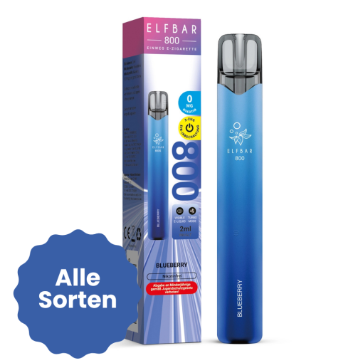 Elfbar 800 Einweg Vape Nikotinfrei - Alle Sorten