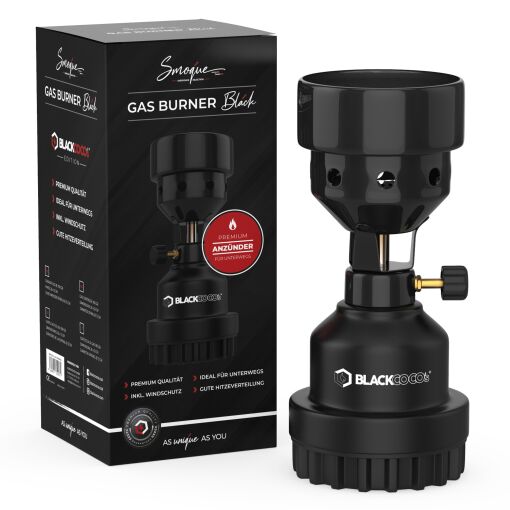 Smoque - GAS BURNER BLACK - Gasbrenner Kohleanz&uuml;nder - BLACKCOCOs Edition