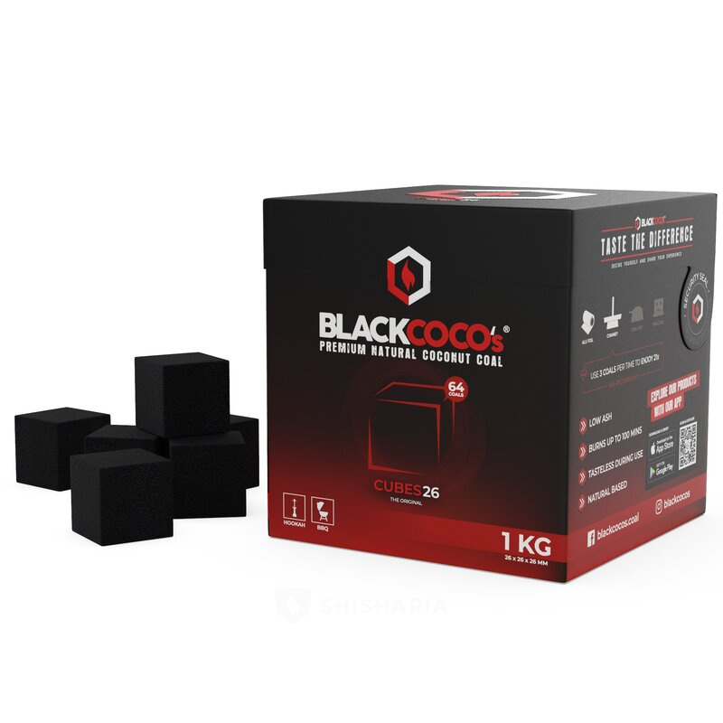 BLACKCOCO’s - CUBES26 - 1 KG Premium Shisha Kohle Naturkohle