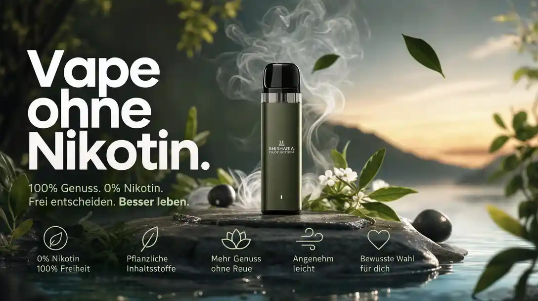 Vape ohne Nikotin – Übersicht nikotinfreier Einweg-Vapes, Pod-Systeme und Liquids bei Shisharia